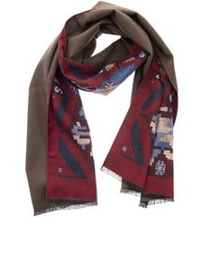 Kiton - Geometric patterned silk scarf