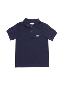 Lacoste - Logo patch polo shirt in blue 
