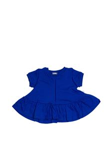 Il Gufo - Hem T-shirt with flounce in blue