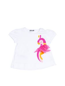 Il Gufo - Parrot print T-shirt in white