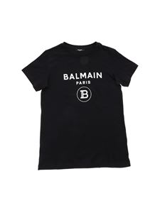 Balmain - T-shirt in black with white logo