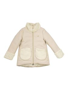 Herno Kids - Faux fur trimmed padded jacket in white