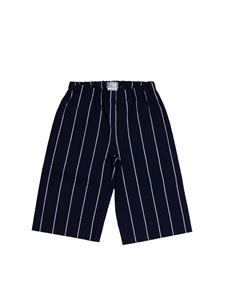Il Gufo - Striped crop trousers in blue