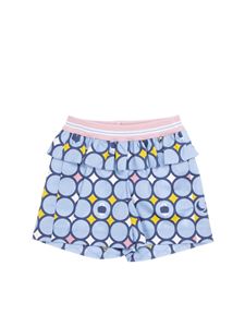 Simonetta - Flounced printed shorts in light blue